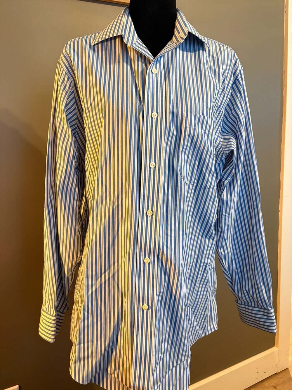 Brooks Brothers 1818 Regent Non-Iron Blue and White Striped Dress Shirt